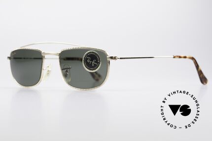 Ray Ban 1940's Retro Rectangle Alte USA Ray-Ban Bausch&Lomb, im Stile der 40er Jahre gemacht (ziselierter Rahmen), Passend für Herren