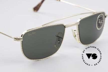 Ray Ban 1940's Retro Rectangle Alte USA Ray-Ban Bausch&Lomb, KEINE RETROsonnenbrille, ein 90er vintage Original, Passend für Herren