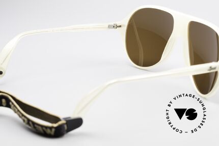 Metzler 0102 Vintage 80er Sportsonnenbrille, neue, dunkelbraune Sonnengläser (100% UV Schutz), Passend für Herren