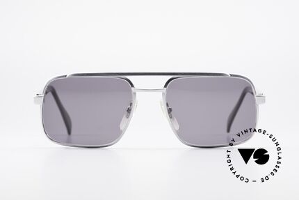 Metzler 7615 Vintage Herren Sonnenbrille, mattierte Rahmen-Oberfläche und graue Gläser, Passend für Herren