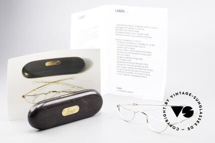 Lunor - Telescopic Ausziehbare Echtgold Brille, Größe: extra small, Passend für Herren und Damen