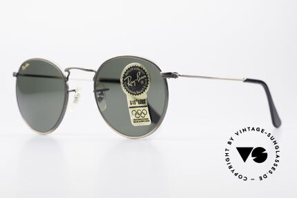 Ray Ban Round Metal 47 Kleine Runde Vintage Brille, legendäre B&L Mineralgläser für 100% UV Schutz, Passend für Herren und Damen