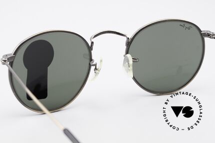 Ray Ban Round Metal 47 Kleine Runde Vintage Brille, KEINE RETROBRILLE, sondern ein 80er ORIGINAL!, Passend für Herren und Damen
