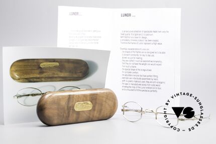 Lunor - Telescopic Ausziehbare 16Kt Gold Brille, Größe: extra small, Passend für Herren und Damen