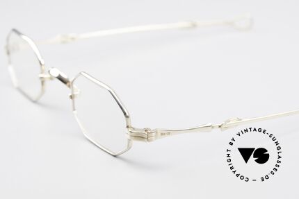 Lunor I 01 Solid Gold Echtgoldbrille Feingold Brille, die Fassung besteht zu 16kt aus Gold und 2kt Platin, Passend für Herren und Damen