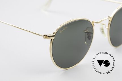 Ray Ban Round Metal 47 Kleine Runde B&L Sonnenbrille, ungetragenes Bausch&Lomb Modell mit orig. Etui, Passend für Herren und Damen