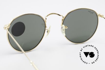 Ray Ban Round Metal 47 Kleine Runde B&L Sonnenbrille, orig. Name: Small Round Metal, W1573, 47mm, G15, Passend für Herren und Damen