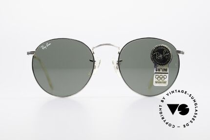 Ray Ban Round Metal 49 Runde Ray-Ban Sonnenbrille, legendäre B&L Mineralgläser für 100% UV Schutz, Passend für Herren und Damen