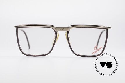 Carrera 5376 Eckige Vintage Brille Carbon, vergoldeter Rahmen mit Glasfassungen aus Karbon, Passend für Herren
