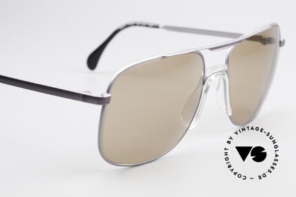 Zeiss 9311 Mineralglas Sonnenbrille 80er, silberne Fassung mit einem leichten LILA Schimmer, Passend für Herren