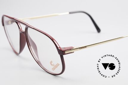 Carrera 5355 Kohlefaser Brille 90er Original, klassische Pilotenform-Brille mit "Doppelbrücke", Passend für Herren