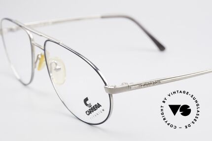 Carrera 5798 Titanium Vintage Brille 90er, zudem edle Lackierung in grau und BLAU-metallic, Passend für Herren