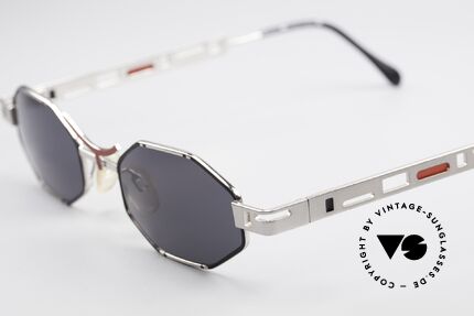 Casanova CLC2 Industrial Steampunk Brille, zudem mit sehr subtilen Farbakzenten in rot/schwarz, Passend für Herren und Damen
