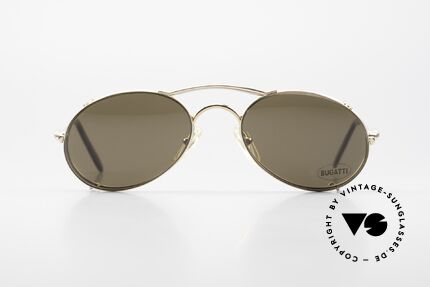 Bugatti 23439 Vintage Brille Mit Sonnenclip, beste Materialien in erstklassiger Verarbeitung, Passend für Herren