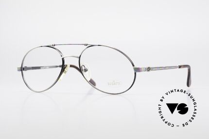 Bugatti 14841 Titanium 80er Vintage Brille, sehr elegante Designer-Brillenfasung von Bugatti, Passend für Herren