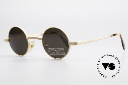 Alain Mikli 7684 / 6684 Runde Sonnenbrille Vintage, klassische Lackierung des Rahmens in MATTgold, Passend für Herren und Damen