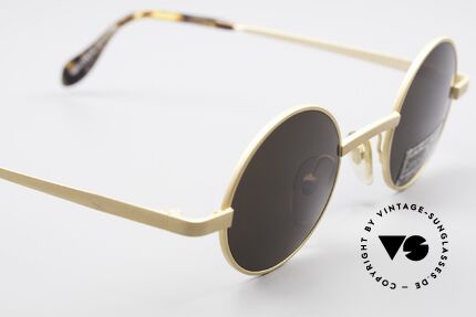Alain Mikli 7684 / 6684 Runde Sonnenbrille Vintage, Mikli par Mikli: braune Gläser für 100% UV Schutz, Passend für Herren und Damen