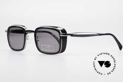 Alain Mikli 3122 / 8033 Eckige Designer Sonnenbrille, silberne Front mit Inlays & Bügel in marmor-schwarz, Passend für Herren und Damen Alain Mikli 3122 / 8033 Eckige Designer Sonnenbrille, silberne Front mit Inlays & Bügel in marmor-schwarz, Passend für Herren und Damen