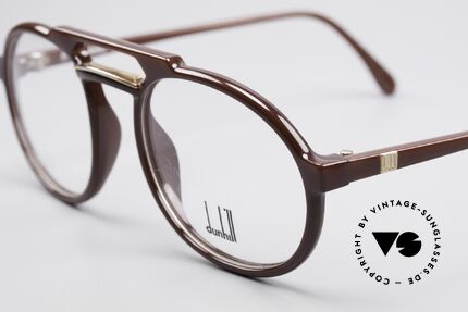 Dunhill 6114 Rund Ovale Vintage Brille 90er, elegante Herrenbrille in einem dezenten Rotbraun, Passend für Herren