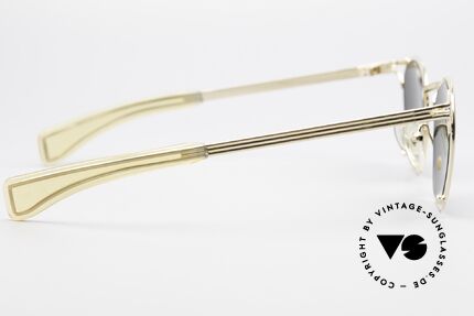 Jean Paul Gaultier 56-0175 Designer Panto Sonnenbrille, vergoldete Fassung kann auch optisch verglast werden, Passend für Herren und Damen