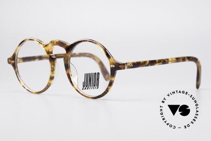Jean Paul Gaultier 57-0072 Runde Vintage Designer Brille, bernsteinartiger Rahmen mit goldenen Elementen, Passend für Herren und Damen