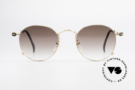 Jean Paul Gaultier 55-1178 Vergoldete Panto Sonnenbrille, vergoldete Fassung mit 'Jean Paul Gaultier' Schriftzug, Passend für Herren und Damen