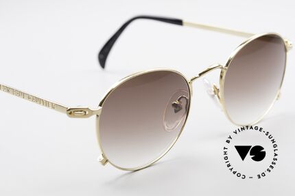 Jean Paul Gaultier 55-1178 Vergoldete Panto Sonnenbrille, KEINE Retromode, sondern ein altes Original von 1997, Passend für Herren und Damen