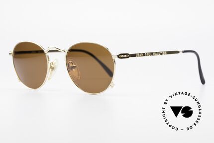 Jean Paul Gaultier 55-0176 PantoSonnenbrille Vergoldet, klassische PantoForm + braune Sonnengläser, 100% UV, Passend für Herren und Damen