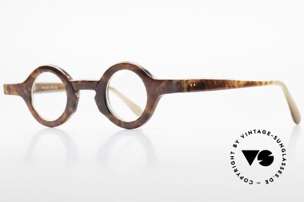 Proksch's P218 Runde Büffelhorn Brille 80er, einzigartiger Rahmen, jedes Horn-Modell ist individuell, Passend für Herren und Damen