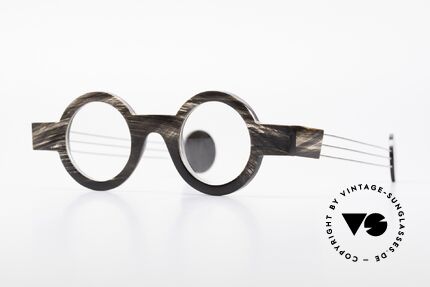 P. Klenk Bold 023 Horn Brille Eindrehbare Bügel, markante, runde Echthorn-Brillenfassung von P. Klenk, Passend für Herren und Damen