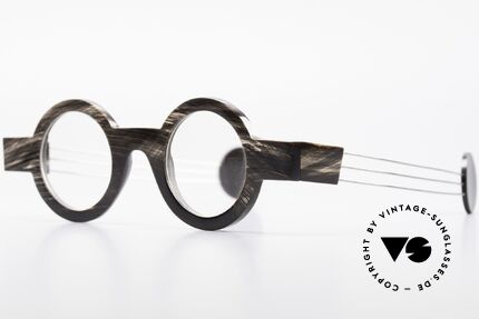 P. Klenk Bold 023 Horn Brille Eindrehbare Bügel, einzigartiger Rahmen, jedes Horn-Modell ist individuell, Passend für Herren und Damen