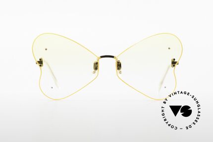 Eschenbach 6776 Schmetterling Sonnenbrille, Schmetterlingsform mit gelben Sonnengläsern, Passend für Damen