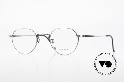 Eyevan E-91P Vintage Designer Brille Rund, vintage EYEVAN Designerbrille der 80er / frühen 90er, Passend für Herren und Damen