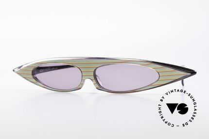 Alain Mikli 0104 / 215 Futuristische 80er Sonnenbrille, vintage Designer-Sonnenbrille von Alain MIKLI, Passend für Damen