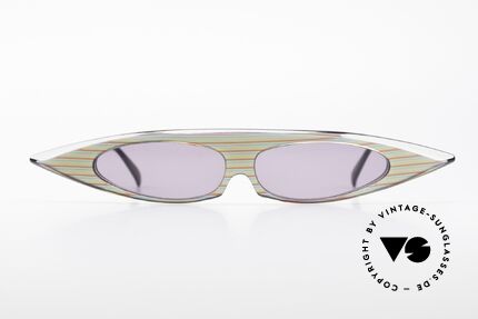 Alain Mikli 0104 / 215 Futuristische 80er Sonnenbrille, futuristische HAUTE COUTURE Brille von 1984, Passend für Damen