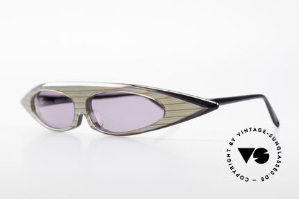 Alain Mikli 0104 / 215 Futuristische 80er Sonnenbrille, absoluter Design-Klassiker aus den 80er Jahren, Passend für Damen