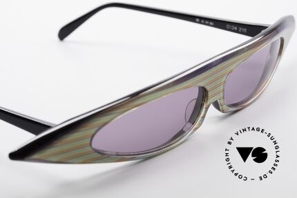 Alain Mikli 0104 / 215 Futuristische 80er Sonnenbrille, ungetragen (wie alle unsere vintage Alain Mikli), Passend für Damen