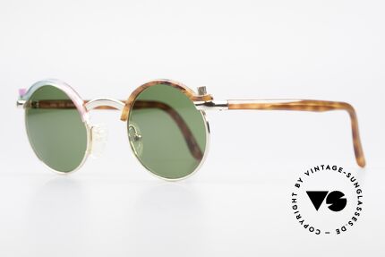 Poul Stig Circle Runde Vintage Panto Brille, interessante Pantobrille mit farbigem Oberrand, Passend für Herren und Damen