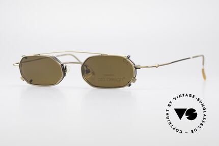 ProDesign P812 Clip On 90er Sonnenbrille, edle 90er Jahre Designerbrille von ProDesign Denmark, Passend für Herren und Damen