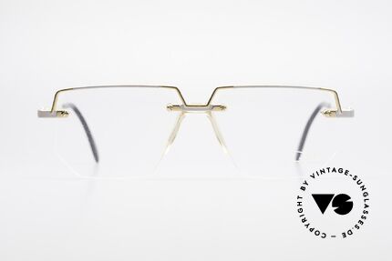 Cazal 742 Randlose Vintage Cazal Brille, interessante Kombination von Rahmen & Gläsern, Passend für Herren