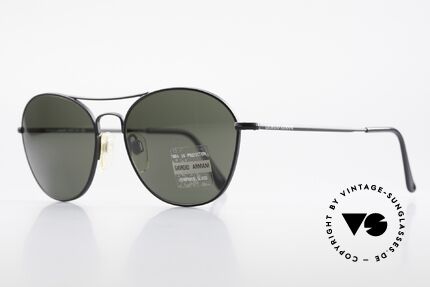 Giorgio Armani 646 Aviator Designer Sonnenbrille, Mineralgläser (100% UV Schutz) mit der GA-Gravur, Passend für Herren