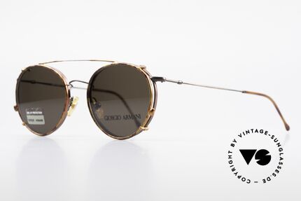 Giorgio Armani 253 Panto Vintage Brille Clip On, rotbraune Fassung mit "kastanie/schildpatt" Clip-On, Passend für Herren