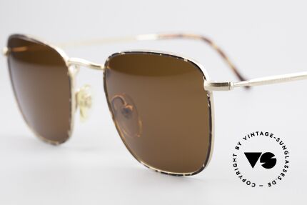Giorgio Armani 137 Eckige Panto Vintage Brille, Sonnengläser in einem kräftigen Braun (100% UV), Passend für Herren