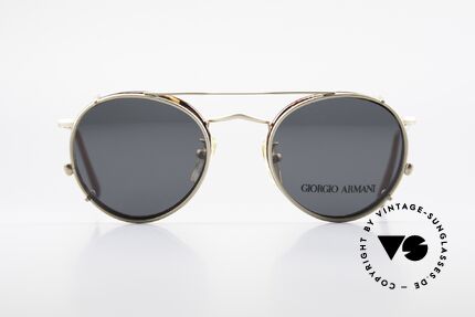 Giorgio Armani 118 Panto Fassung Mit Sonnenclip, Fassung in kastanienbraun / Sonnen-Clip in matt-gold, Passend für Herren und Damen