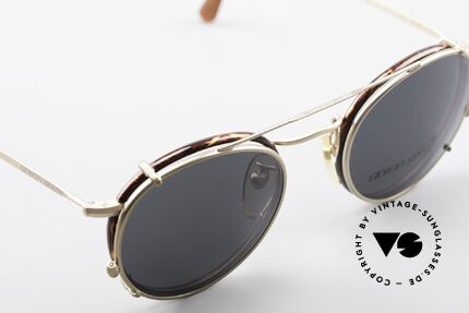 Giorgio Armani 118 Panto Fassung Mit Sonnenclip, KEINE RETROBRILLE, sondern ein altes Armani Original, Passend für Herren und Damen