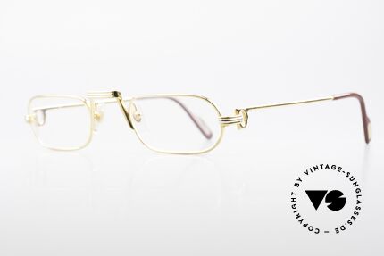 Cartier Demi Lune LC 80er Luxus Lesebrille Vintage, dieses Modell mit Louis Cartier Dekor & 22kt vergoldet, Passend für Herren und Damen