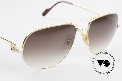 Cartier Romance Santos - XL Luxus Sonnenbrille Herren, 22kt vergoldet mit neuen Sonnengläsern in braun-Verlauf, Passend für Herren Cartier Romance Santos - XL Luxus Sonnenbrille Herren, 22kt vergoldet mit neuen Sonnengläsern in braun-Verlauf, Passend für Herren