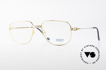 Fred Zephir Luxus Segler Brille Herren, einmalige Designerbrille von Fred, Paris aus den 80ern, Passend für Herren