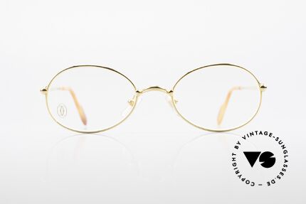 Cartier Saturne - S Kleine Ovale 90er Luxusbrille, Modell aus der feinen 'Thin Rim' Collection von Cartier, Passend für Herren und Damen