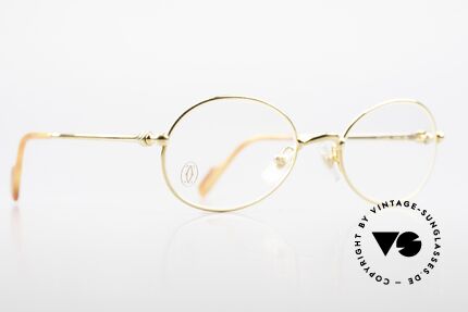 Cartier Saturne - S Kleine Ovale 90er Luxusbrille, leichter Rahmen (angenehm zu tragen); Small Gr. 49°19, Passend für Herren und Damen